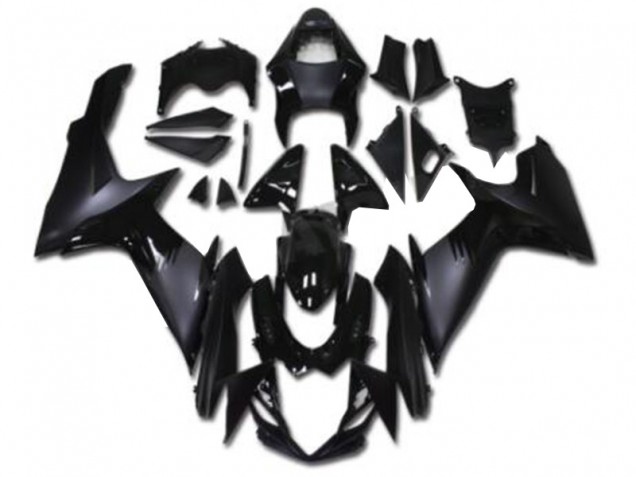 Billigste Suzuki GSXR 600/750 Motorrad Verkleidung 2011-2024 - Glanzendes Schwarz Matt Schwarz