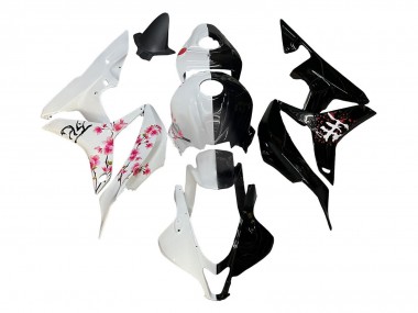 Billigste Honda CBR600RR Motorrad Verkleidung 2007-2008 - Weiss Cherry Blossom Glanzendes Schwarz Geteiltes