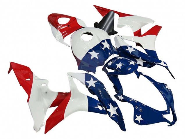 Billigste Honda CBR600RR Motorrad Verkleidung 2007-2008 - Weiss Blau Rot Stern