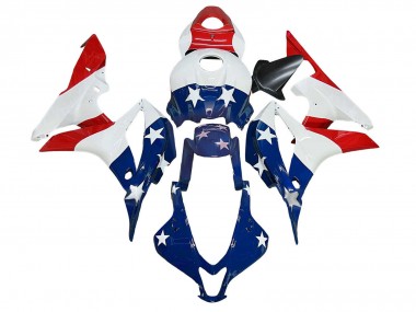 Billigste Honda CBR600RR Motorrad Verkleidung 2007-2008 - Weiss Blau Rot Stern
