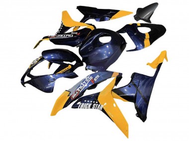 Billigste Honda CBR600RR Motorrad Verkleidung 2007-2008 - Orange Dunkel Blau Trick Star 06