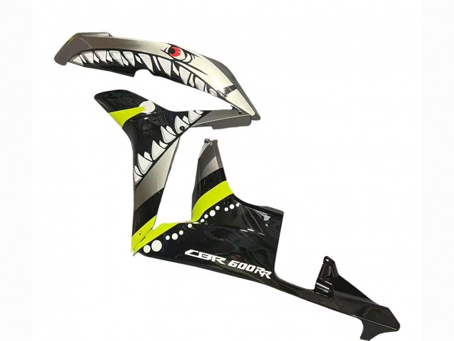 Billigste Honda CBR600RR Motorrad Verkleidung 2007-2008 - Grau Fluoreszierendes Gelb Hai