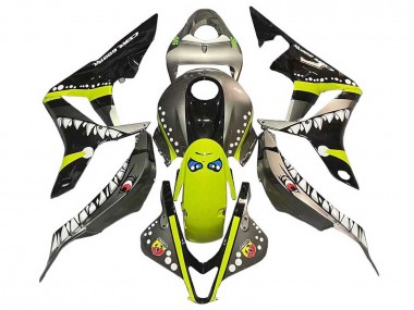 Billigste Honda CBR600RR Motorrad Verkleidung 2007-2008 - Grau Fluoreszierendes Gelb Hai