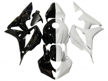 Billigste Honda CBR600RR Motorrad Verkleidung 2007-2008 - Weiss Glanzendes Schwarz Geteiltes