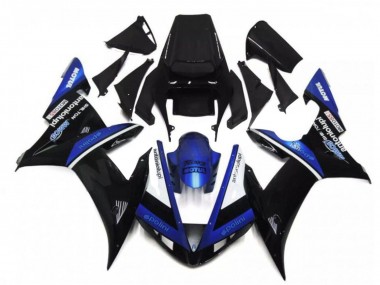 Billigste Yamaha YZF R1 Motorrad Verkleidung 2002-2003 - Schwarz Weiss Blau