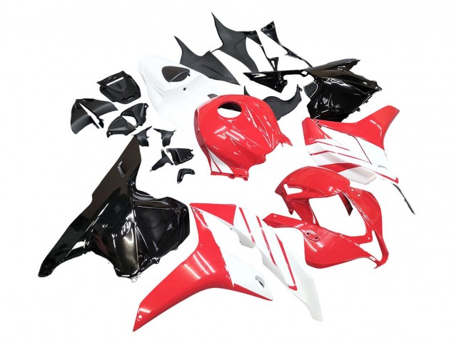 Billigste Honda CBR600RR Motorrad Verkleidung Kit 2009-2012 - Weiss Rot Glanzendes Schwarz