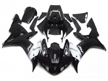 Billigste Yamaha YZF R1 Motorrad Verkleidung 2002-2003 - Glanzendes Schwarz Weiss Silber