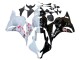 Billigste Honda CBR600RR Motorrad Verkleidung 2009-2012 - Weiss Cherry Blossom Glanzendes Schwarz