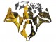 Billigste Honda CBR600RR Motorrad Verkleidung 2009-2012 - Gold Glanzendes Schwarz