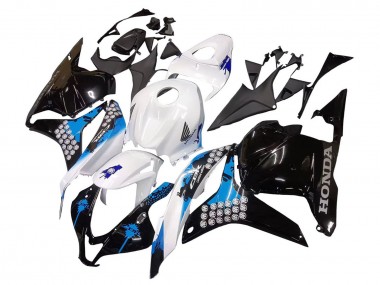 Billigste Honda CBR600RR Motorrad Verkleidungen Kit 2009-2012 - Weiss Blau Glanzendes Schwarz