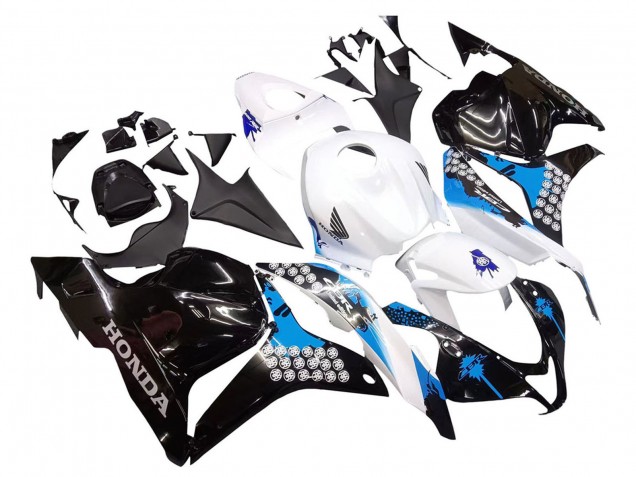 Billigste Honda CBR600RR Motorrad Verkleidungen Kit 2009-2012 - Weiss Blau Glanzendes Schwarz