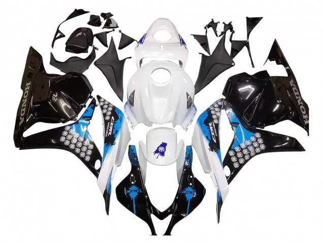 Billigste Honda CBR600RR Motorrad Verkleidungen Kit 2009-2012 - Weiss Blau Glanzendes Schwarz