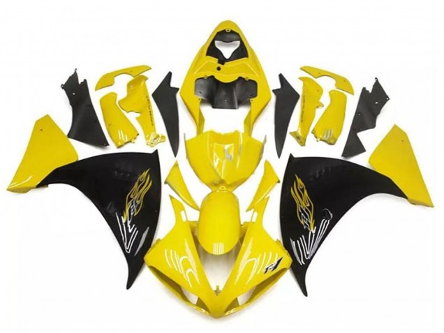 Billigste Yamaha YZF R1 Motorrad Verkleidung 2009-2011 - Gelb Schwarz