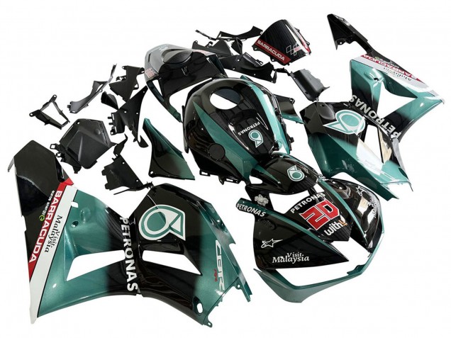 Billigste Honda CBR600RR Motorrad Verkleidung 2013-2023 - Blau Grun Blau Glanzendes Schwarz Petronas 20