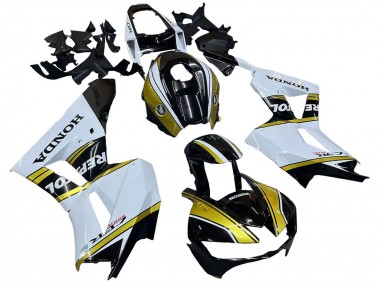 Billigste Honda CBR600RR Motorrad Verkleidung 2013-2023 - Weiss Gold Glanzendes Schwarz Repsol