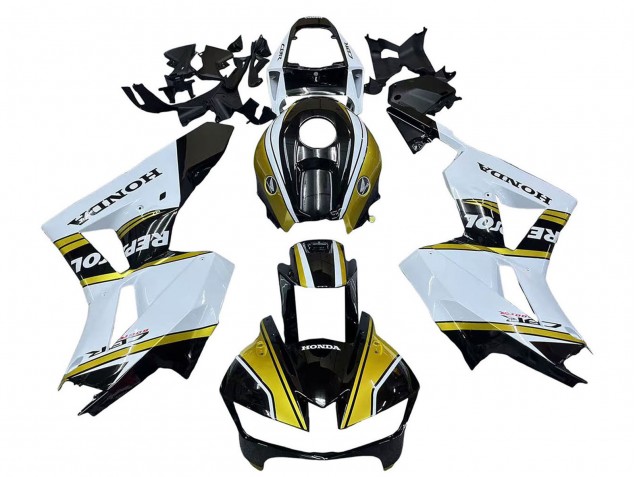 Billigste Honda CBR600RR Motorrad Verkleidung 2013-2026 - Weiss Gold Glanzendes Schwarz Repsol