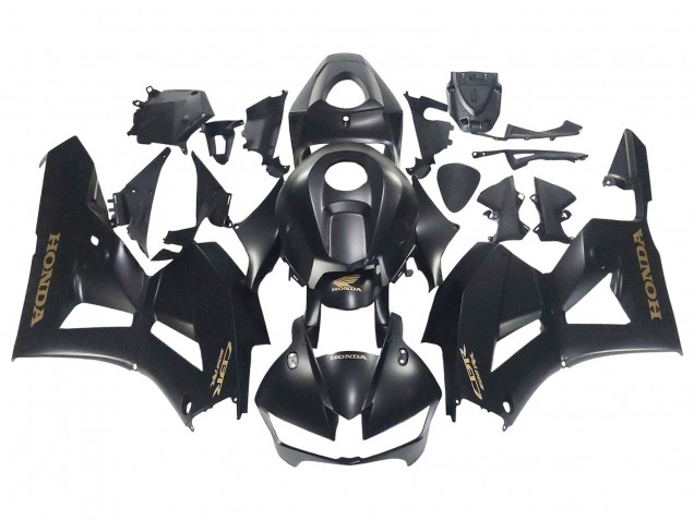 Billigste Honda CBR600RR Motorrad Verkleidung 2013-2023 - Matt Schwarz Gold Aufkleber