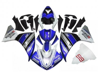 Billigste Yamaha YZF R1 Motorrad Verkleidung 2009-2011 - Weiss Blau Schwarz Yamalube ENEOS M1