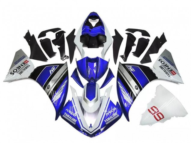 Billigste Yamaha YZF R1 Motorrad Verkleidung 2009-2011 - Weiss Blau Schwarz Yamalube ENEOS M1