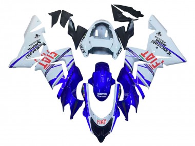 Billigste Kawasaki ZX10R Motorrad Verkleidung 2004-2005 - Glanzendes Blau Weiss Fiat Motul