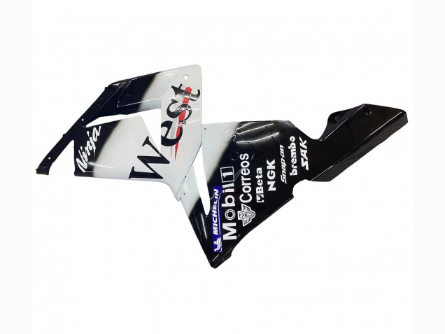 Billigste Kawasaki ZX10R Motorrad Verkleidung 2004-2005 - Weiss Schwarz West Ninja
