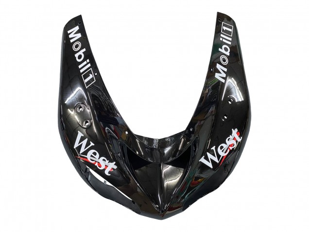 Billigste Kawasaki ZX10R Motorrad Verkleidung 2006-2007 - Glanzendes Schwarz Weiss West