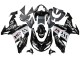 Billigste Kawasaki ZX10R Motorrad Verkleidung 2006-2007 - Glanzendes Schwarz Weiss West