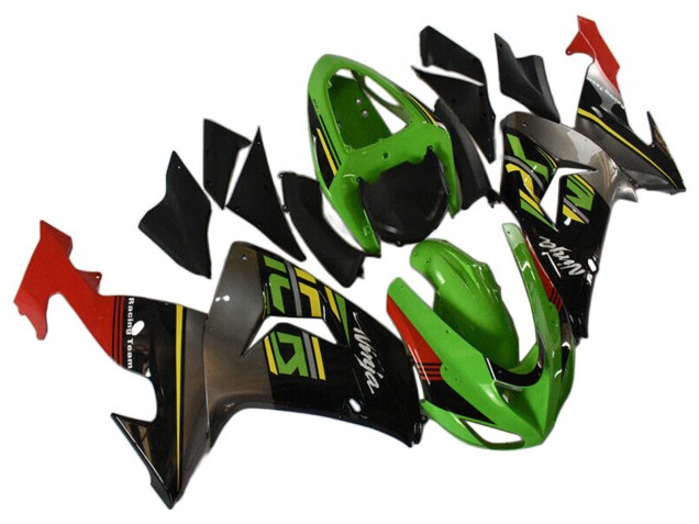 Billigste Kawasaki ZX10R Motorrad Verkleidung 2006-2007 - Grun Grau Rot Schwarz Gelb