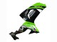 Billigste Kawasaki ZX10R Motorrad Verkleidung 2006-2007 - Grun Schwarz Elf Touch4 3M