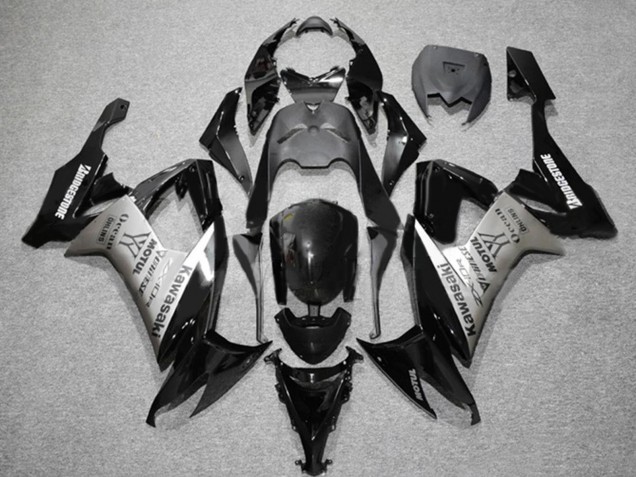 Billigste Kawasaki ZX10R Motorrad Verkleidung 2006-2007 - Matt Schwarz Grau Motul