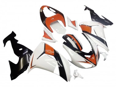 Billigste Kawasaki ZX10R Motorrad Verkleidung 2006-2007 - Weiss Orange Schwarz
