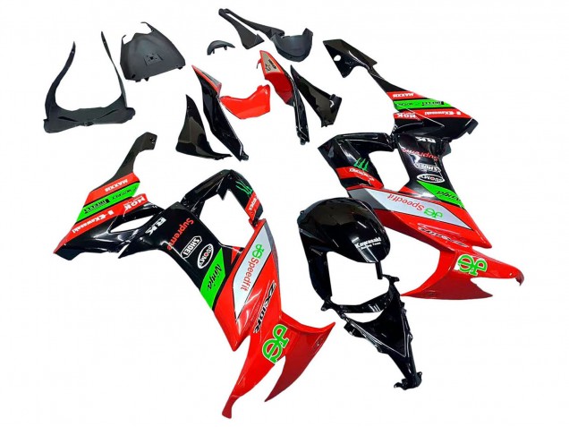 Billigste Kawasaki ZX10R Motorrad Verkleidung 2008-2010 - Rot Grun Schwarz