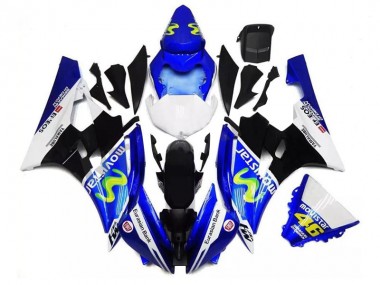 Billigste Yamaha YZF R6 Motorrad Verkleidung 2006-2007 - Blau Weiss Schwarz Grun MoviStar ENEOS Yamalube 46