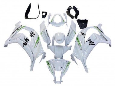 Billigste Kawasaki ZX10R Motorrad Verkleidung 2011-2015 - Weiss Grun Streifen Schwarz Ninja