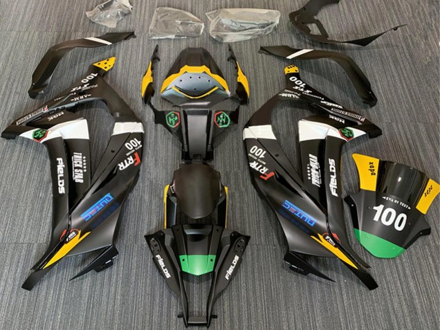 Billigste Kawasaki ZX10R Motorrad Verkleidung 2011-2015 - Matt Schwarz Weiss Gelb Grun Elf Trick Star Frtr 100