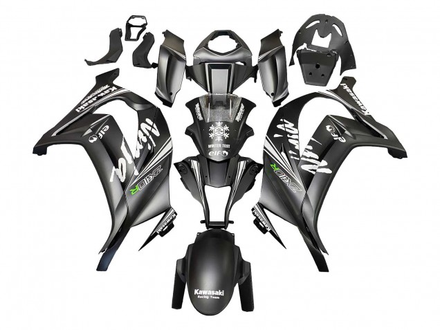 Billigste Kawasaki ZX10R Motorrad Verkleidung 2011-2015 - Matt Schwarz Grun Elf