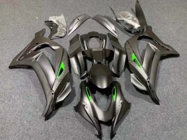 Billigste Kawasaki ZX10R Motorrad Verkleidung 2016-2020 - Matt Schwarz Grun Bienenwabe