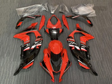 Billigste Kawasaki ZX10R Motorrad Verkleidung 2016-2020 - Rot Glanzendes Schwarz