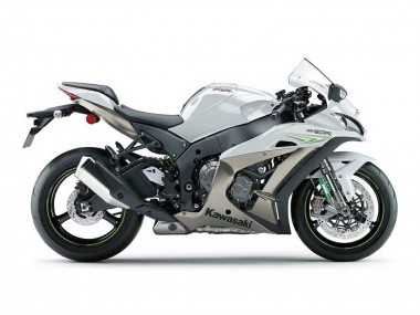 Billigste Kawasaki ZX10R Motorrad Verkleidung 2016-2020 - Perl Weiss Grun