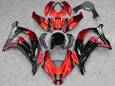 Billigste Kawasaki ZX10R Motorrad Verkleidung 2016-2020 - Rot Glanzendes Schwarz