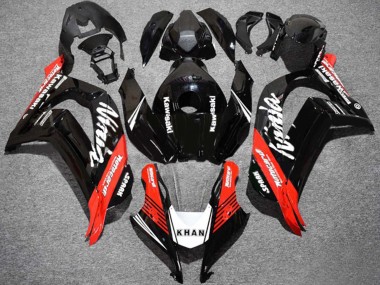 Billigste Kawasaki ZX10R Motorrad Verkleidung 2016-2020 - Glanzendes Schwarz Rot Weiss KHAN Spark