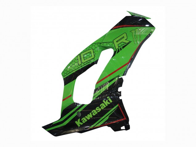 Billigste Kawasaki ZX10R Motorrad Verkleidung 2021-2025 - Grun Glanzendes Schwarz