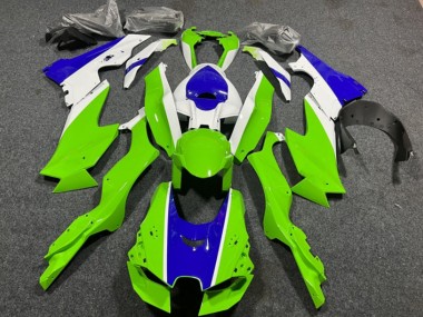 Billigste Kawasaki ZX10R Motorrad Verkleidung 2021-2025 - Weiss Grun Blau