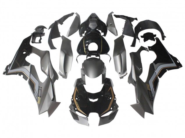Billigste Kawasaki ZX10R Motorrad Verkleidung 2021-2026 - Schwarz Grau Gold