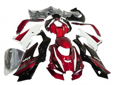 Billigste Kawasaki ZX10R Motorrad Verkleidung 2021-2025 - Rot Weiss Glanzendes Schwarz