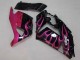 Billigste Kawasaki ZX14R ZZR1400 Motorrad Verkleidung 2006-2011 - Glanzendes Schwarz Rot Rosa Flamme