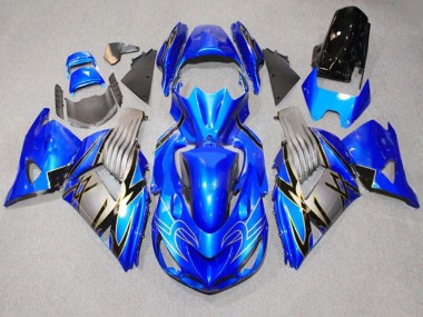 Billigste Kawasaki ZX14R ZZR1400 Motorrad Verkleidung 2006-2011 - Blau Grau