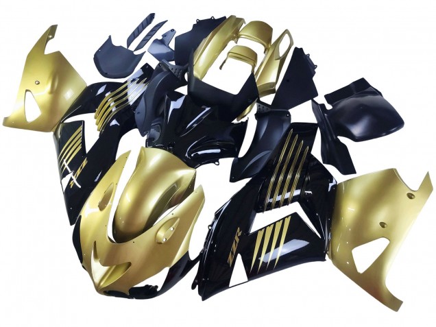 Billigste Kawasaki ZX14R ZZR1400 Motorrad Verkleidung 2006-2011 - Gold Schwarz