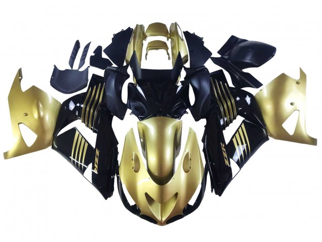Billigste Kawasaki ZX14R ZZR1400 Motorrad Verkleidung 2006-2011 - Gold Schwarz