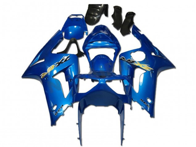 Billigste Kawasaki ZX6R Motorrad Verkleidung 2003-2004 - Grun Weiss Schwarz Silkolene